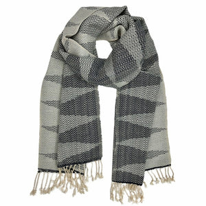 Chic Tapestry Scarf with Hand knotted fringe