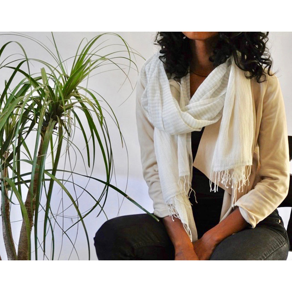 Wool Blanket Scarf // Pearl Shibori — ARAE